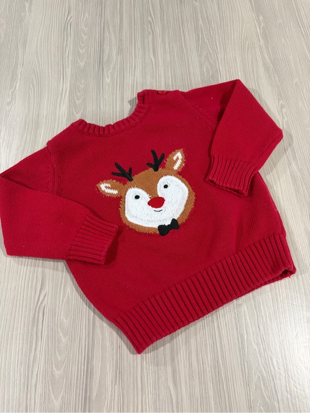 7/$20 Joe Fresh Red Kids Reindeer Christmas Sweater